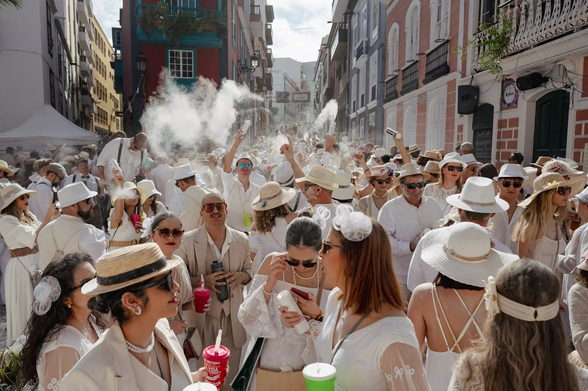 Visit the Canary Islands in early spring to experience Carnaval events, particularly the day when everyone dresses in white and participates in a big talcum-powder fight. Kraft_Stoff/Shutterstock
