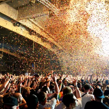 BARCELONA - JUN 19: Crowd in a concert, while throwing confetti from the stage at Sonar Festival on June 19, 2015 in Barcelona, Spain.
celebration, club, concert, confetti, crowd, dance, disco, dj, expression, festival, friendship, fun, group, hands, lifestyle, music, night, nightclub, nightlife, party, people, rave, scene, show