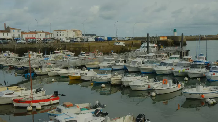 Boats in the water in Port-Joinville.
