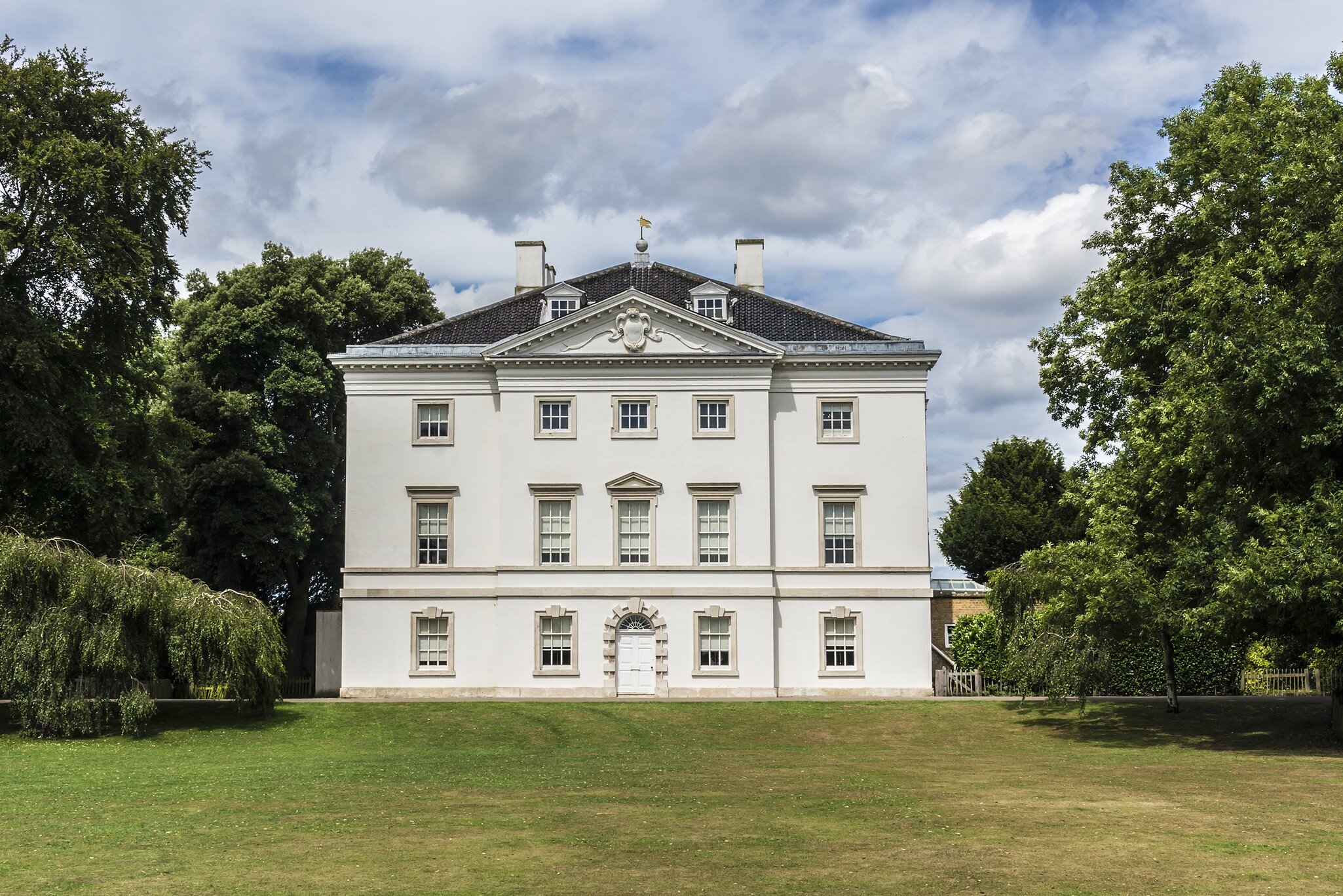 Marble Hill House (architect Roger Morris) is on northern banks of River Thames, situated halfway between Richmond and Twickenham, UK. Marble Hill House is a beautiful 18th Century Palladian Villa.; Shutterstock ID 149886371;