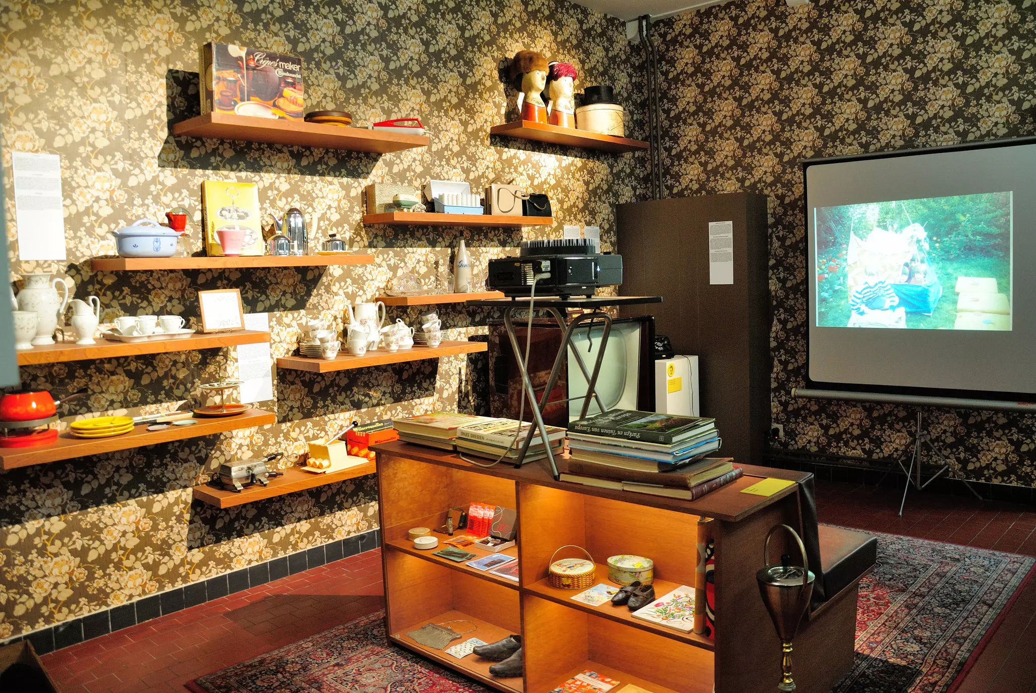 Ghent, Belgium - March 11, 2019 - Interior of the Huis van Alijn Museum in Ghent (Gent).