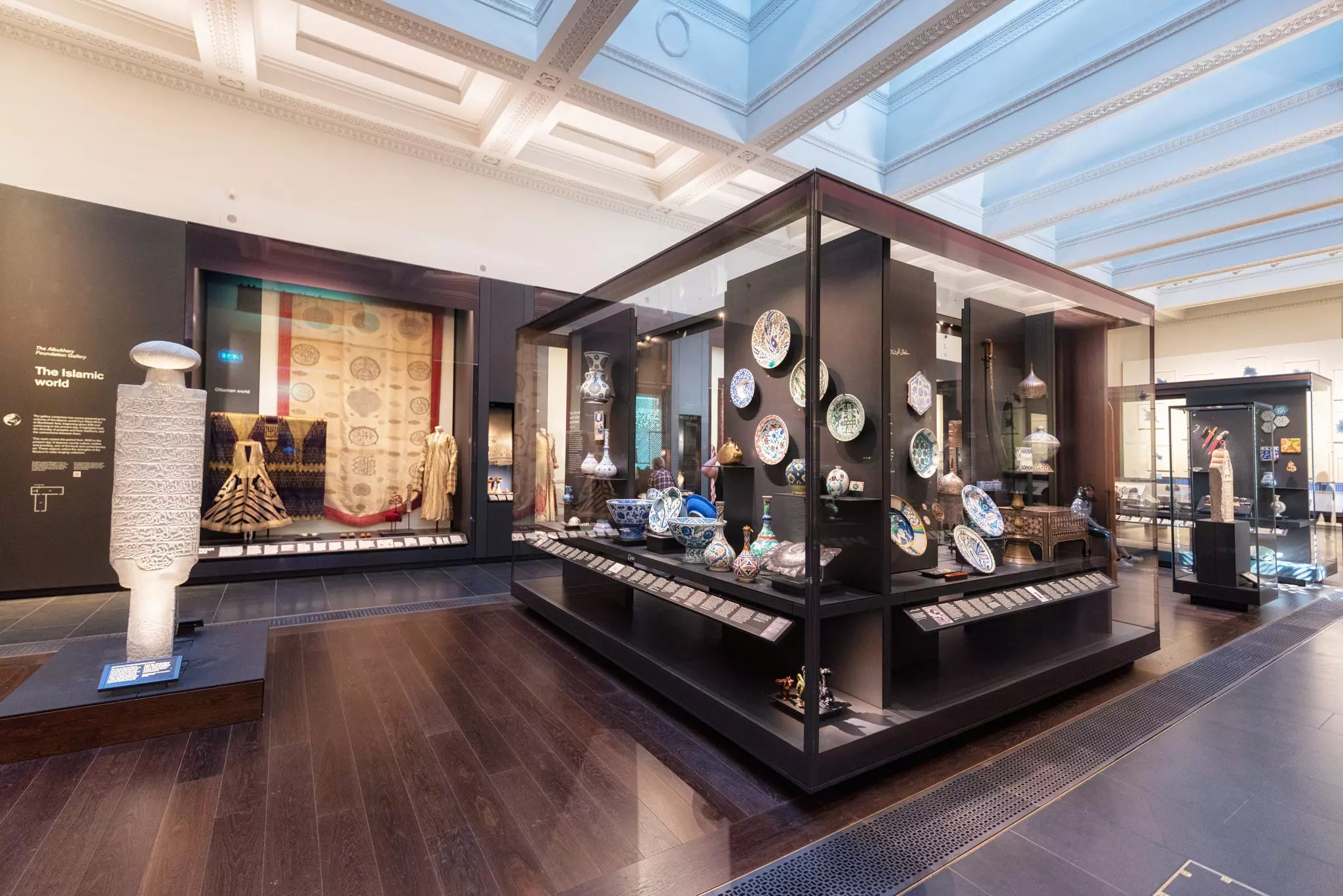 A museum display of Islamic art