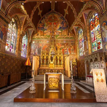 Bruges, Belgium - August 05, 2014: Interior of the Basilica of the Holy Blood (Basiliek van het Heilig Bloed)   License Type: media  Download Time: 2024-03-20T03:24:41.000Z  User: dermothegarty77  Is Editorial: Yes  purchase_order:   