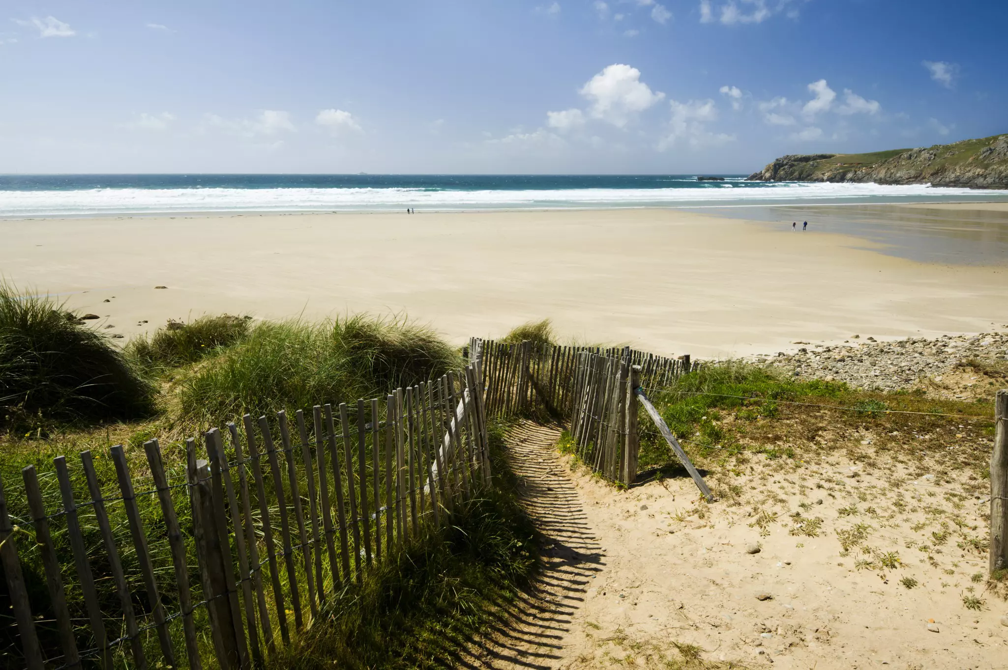 Beach at Baie des Trepasses between Pointe du Van and Pointe du Raz, Finistere, France.