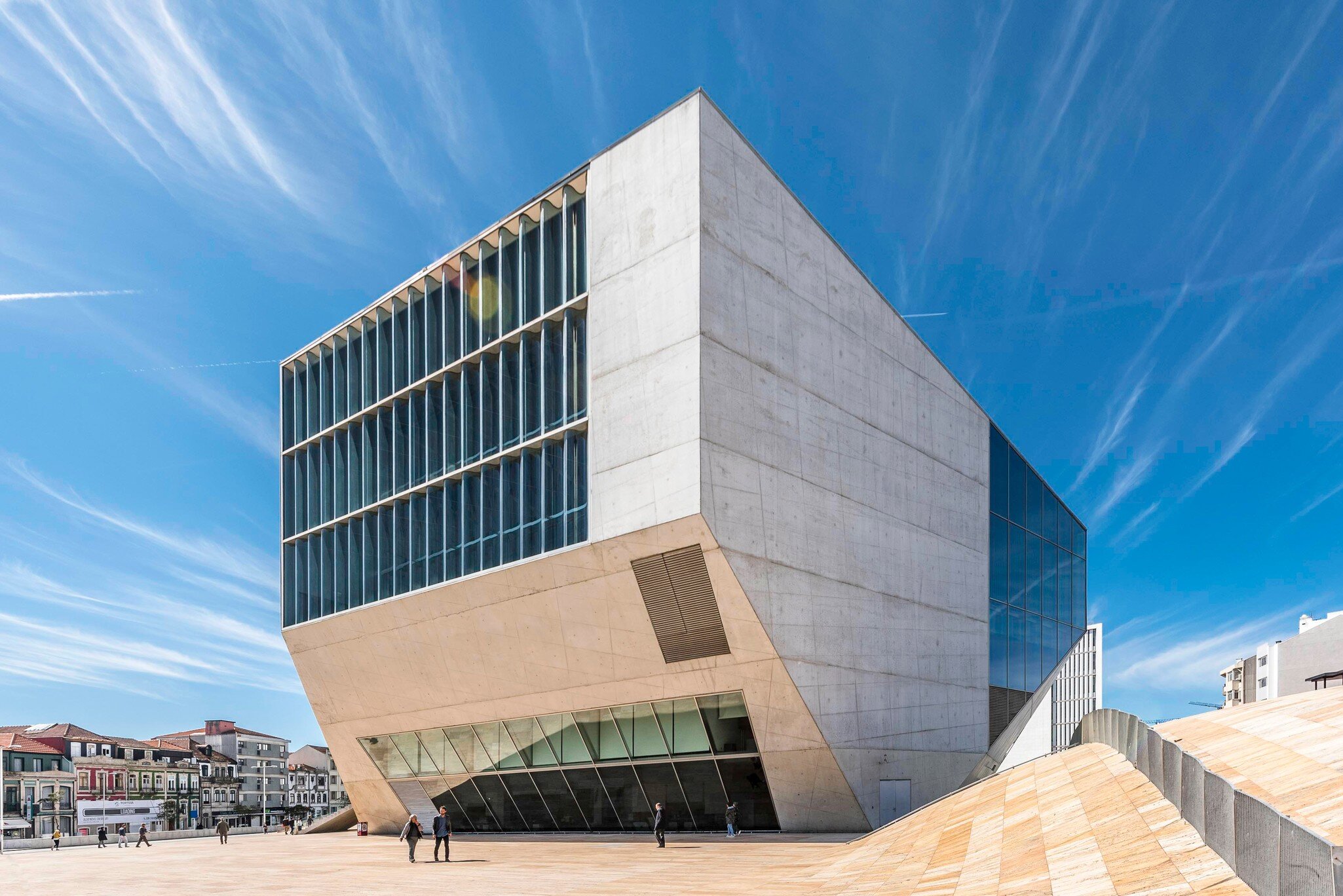 exterior of the House of Music concert hall (Portuguese: Casa da Musica) in Porto, designed by Rem Koolhaas.