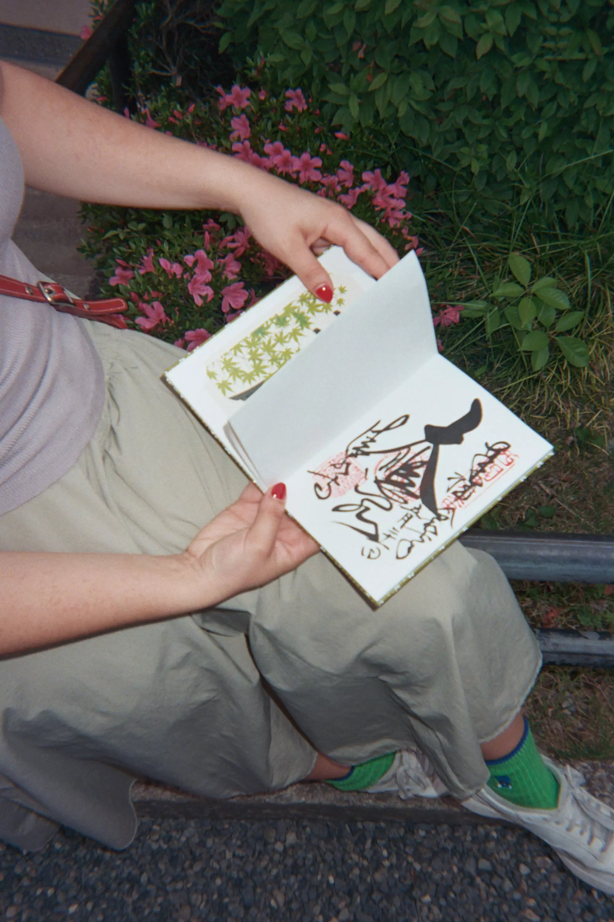 Collecting stamps "goshuin" at the local Japanese shrines and temples