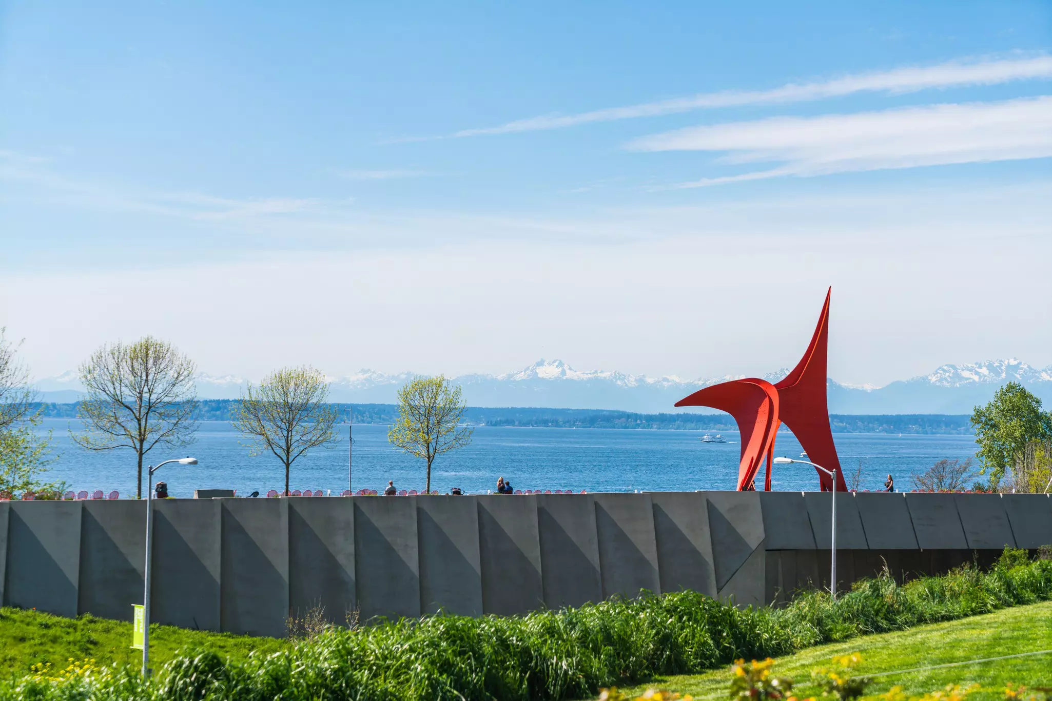 Olympic Sculpture Park on sunny day in Seattle