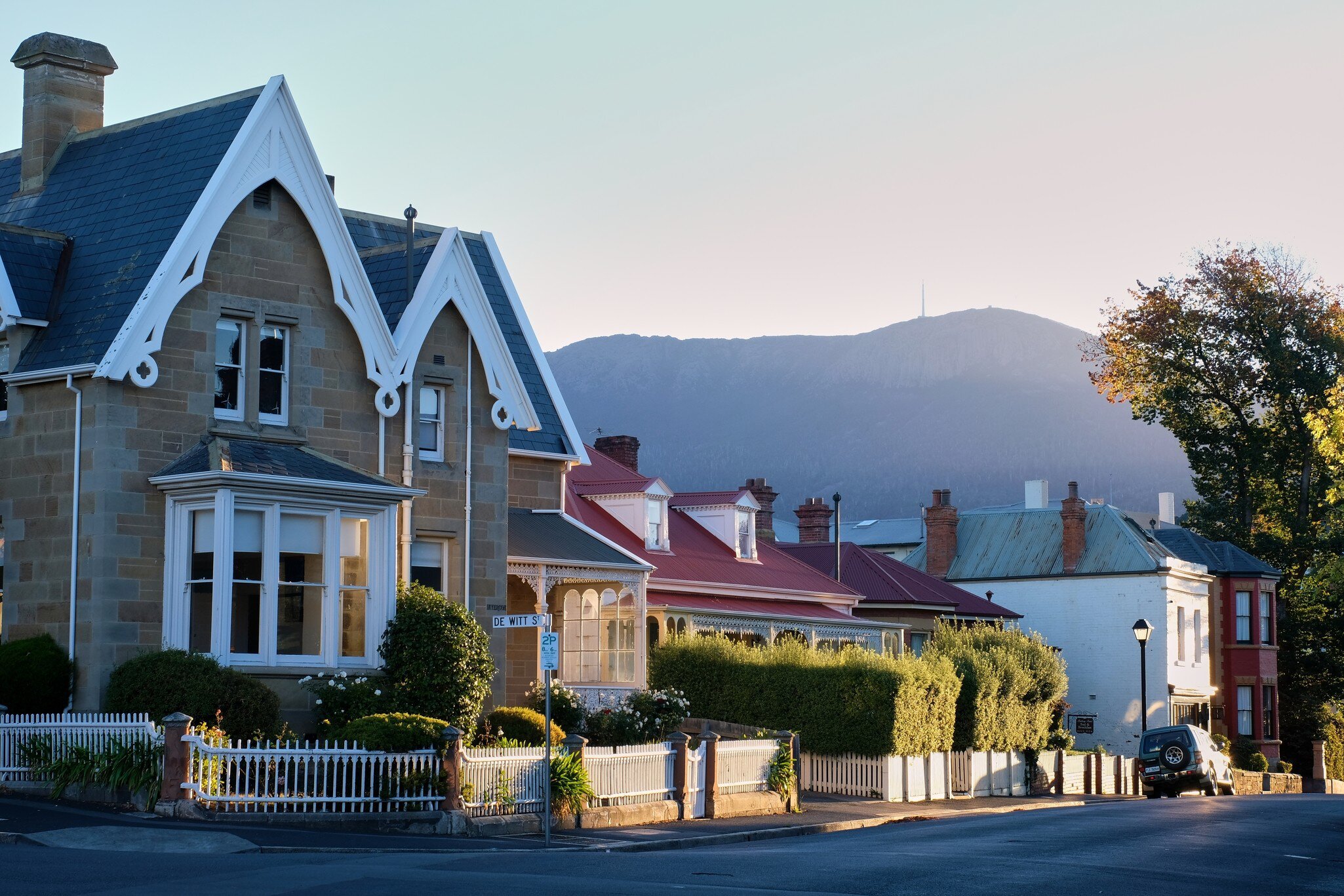  Hampden Road at Battery Point  has retained some of its colonial architecture and historical ambiance in Tasmania, Australia.