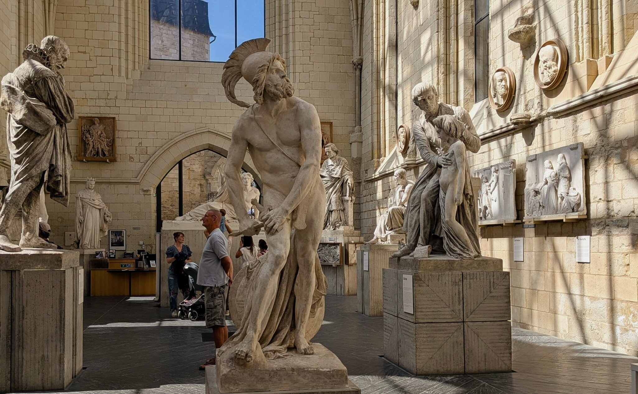 Visitors in the galerie David d'Angers dedicated to the eponimous 18-19sculptor. Angers, France.