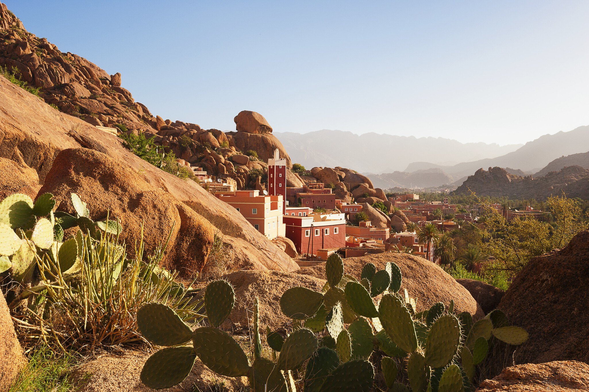 Red mosque in Adai village near Tafraoute.