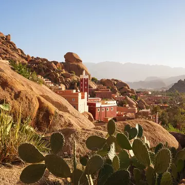 Red mosque in Adai village near Tafraoute.