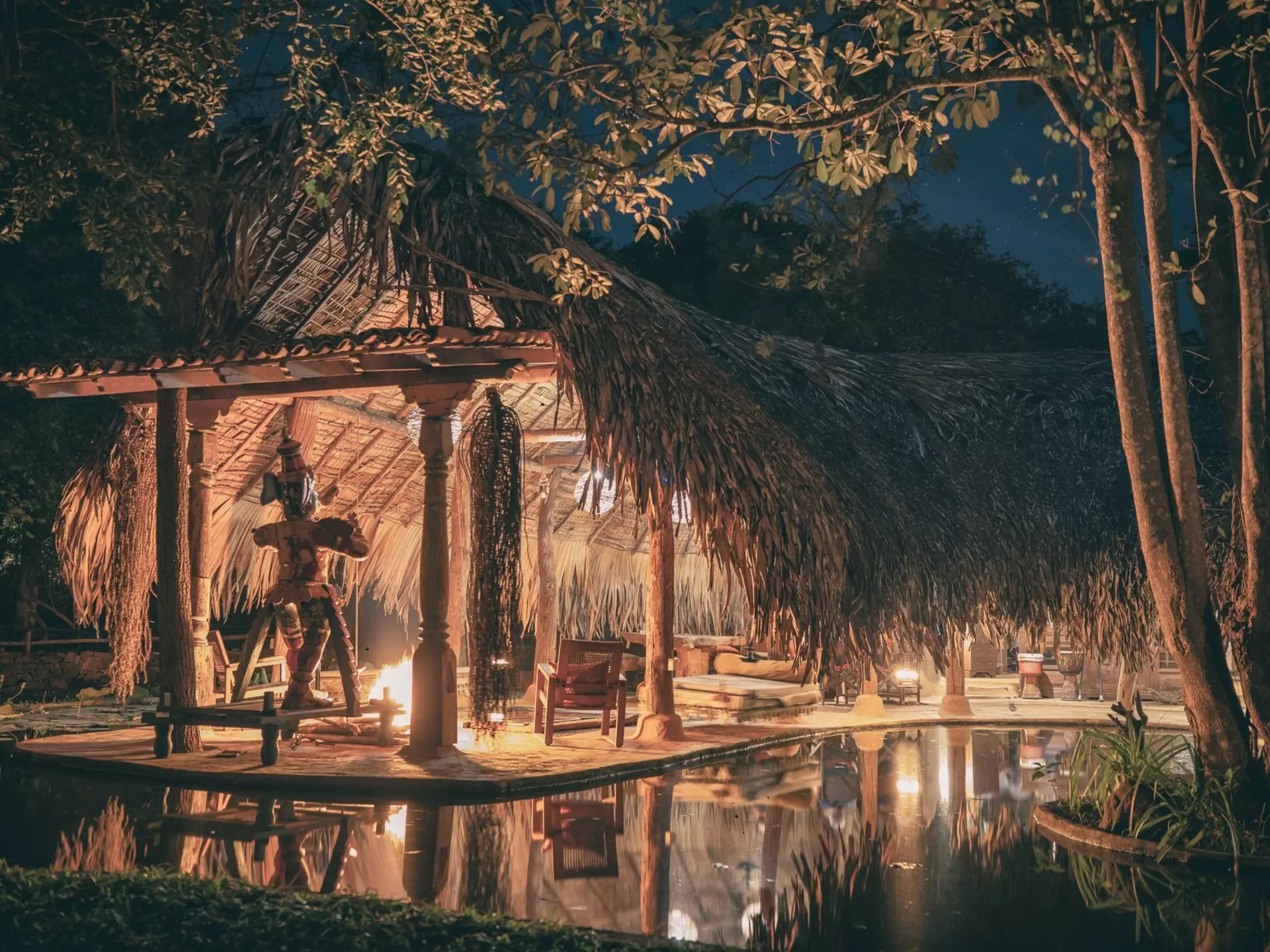 Banyan Camp at night. Banyan Camp