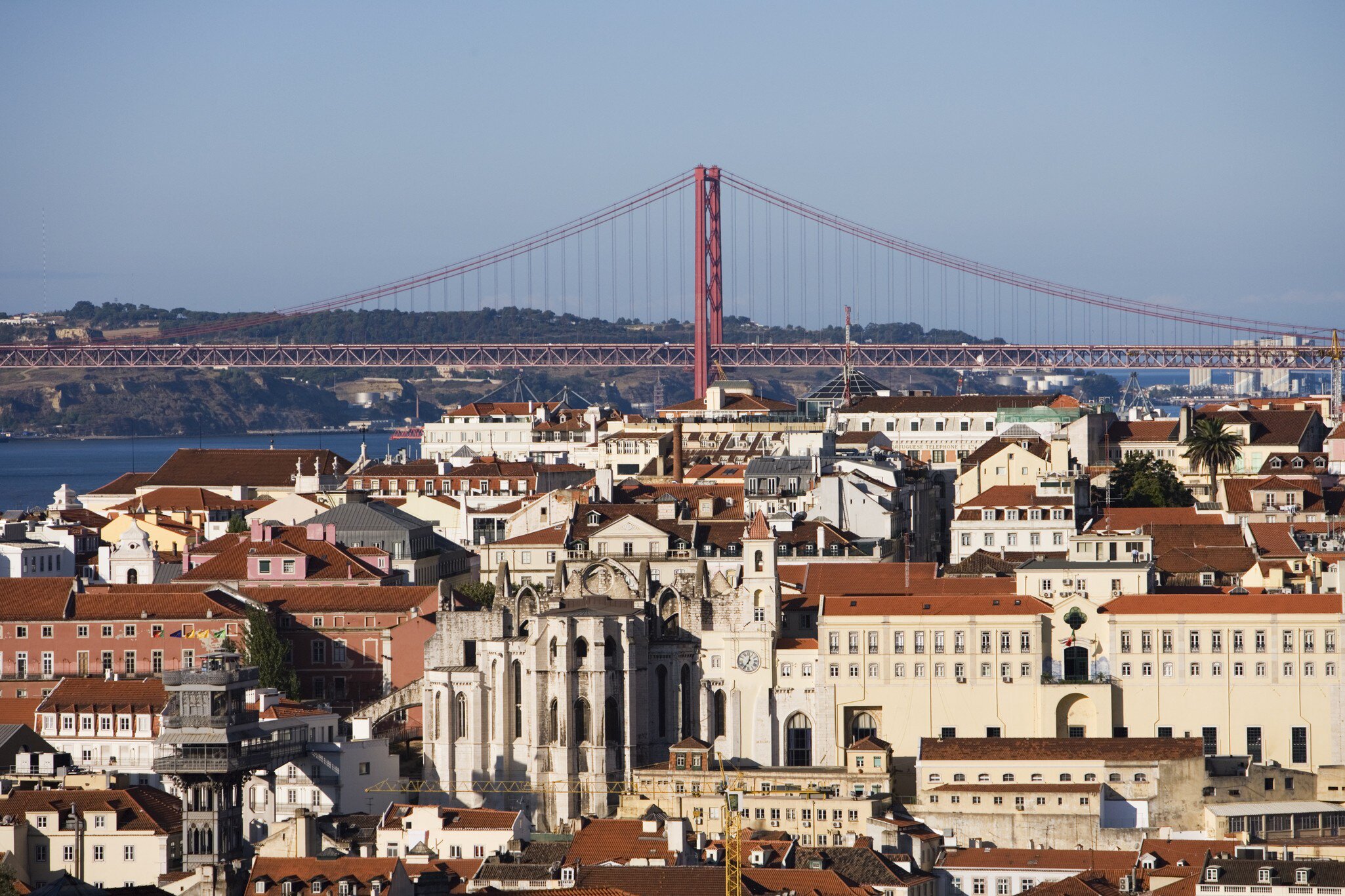 City and Ponte 25 de Abril bridge from Miradouro da Senhora do Monte.
