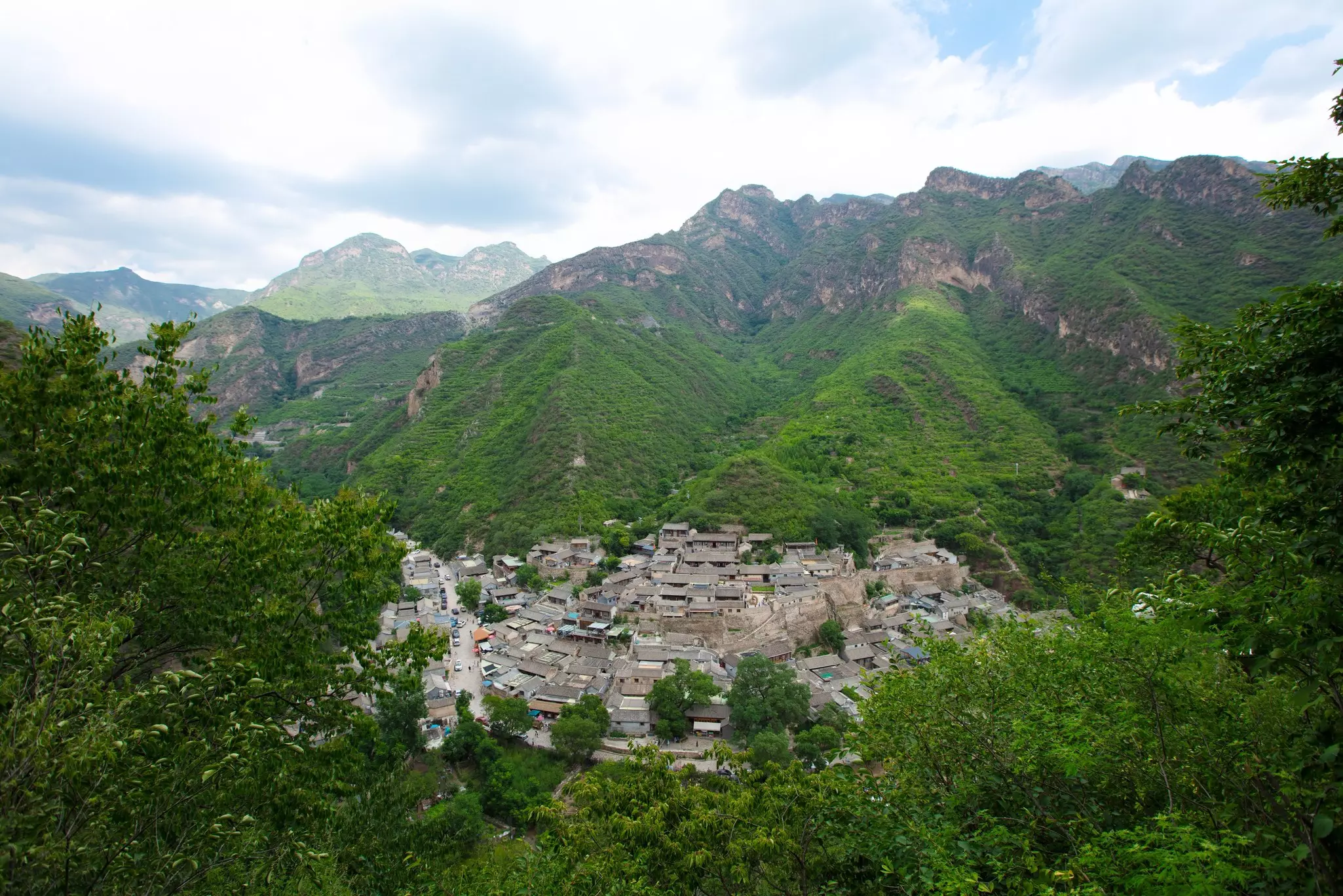 Aerial view of Cuandixia, an ancient village in Mentougou. 