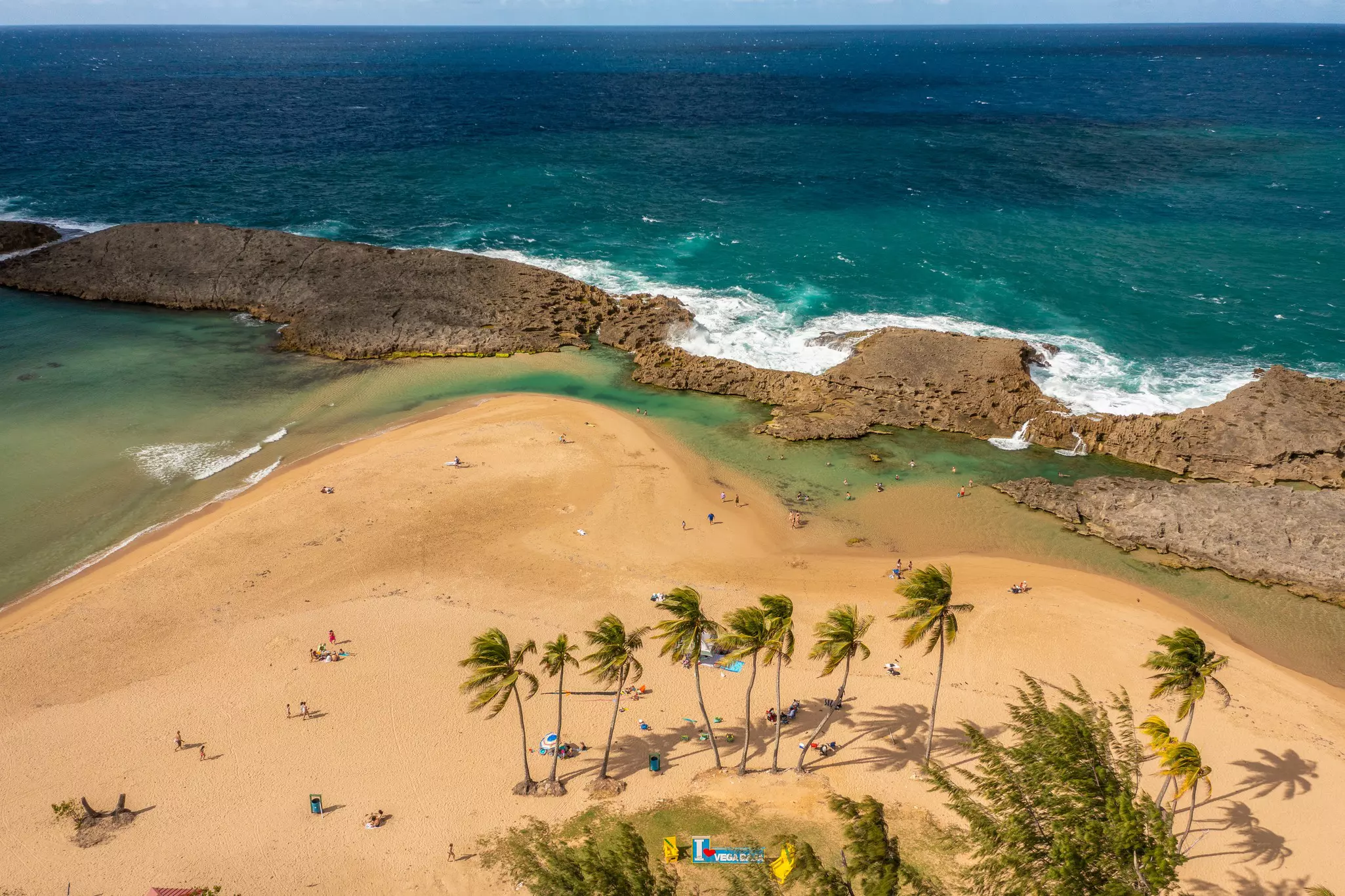 Balneario Playa Puerto Nuevo is divided in two by a golden sand bar © Alejandro Granadillo / Lonely Planet