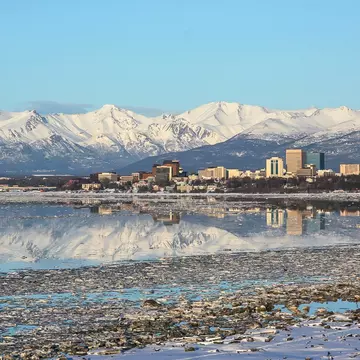 Views of Anchorage from the Tony Knowles Coastal Trail.