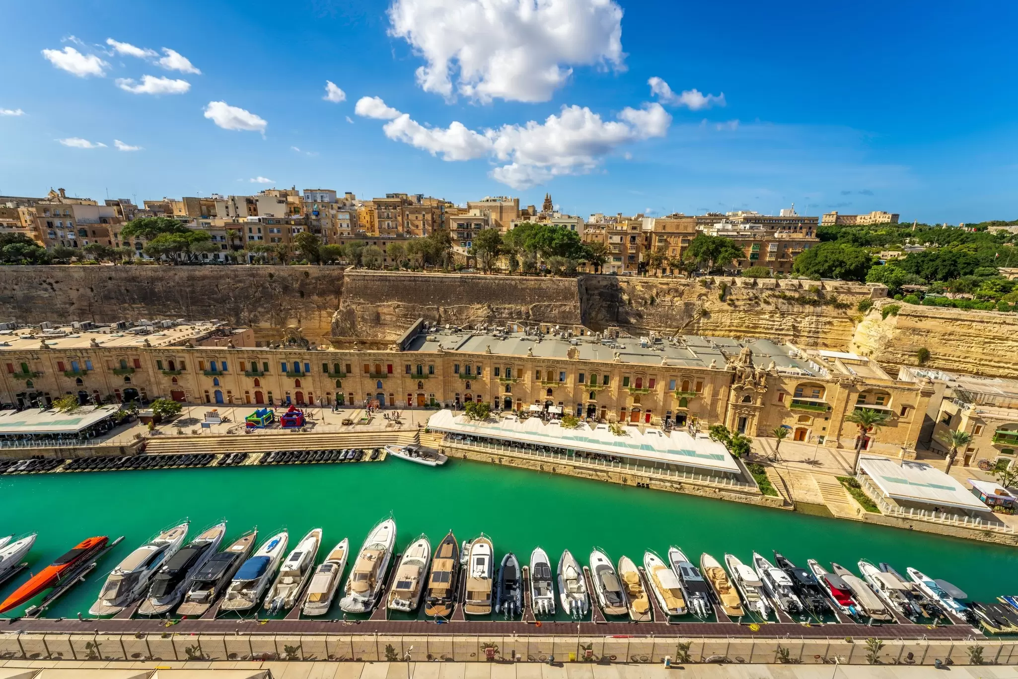 An aerial panoramic view of the Valletta cityscape. Old Town Tourist/Shutterstock