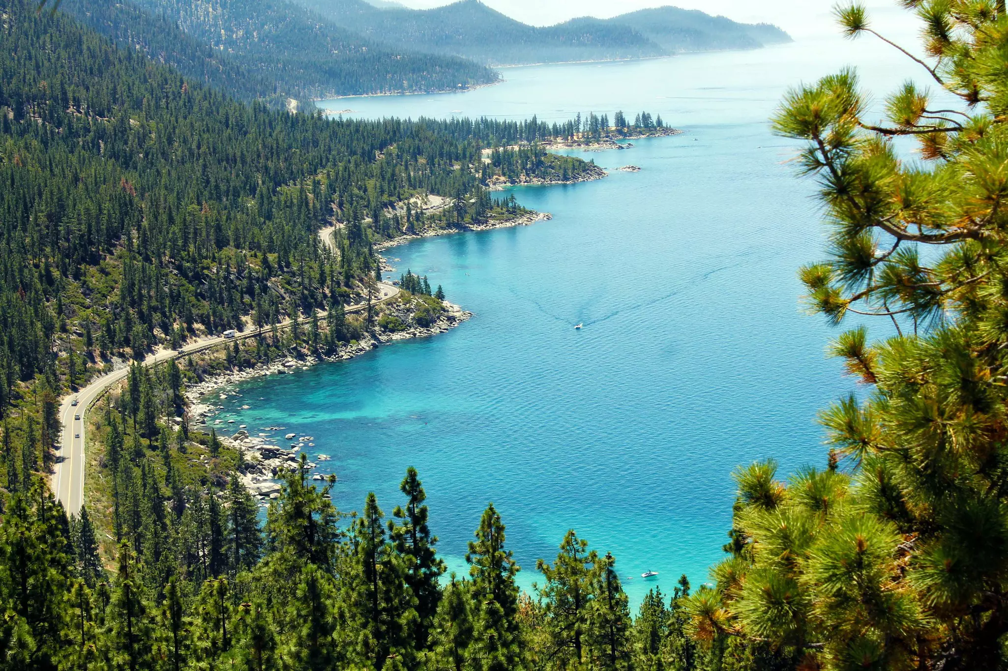 Stop along Mount Rose Highway to enjoy the views of glistening Lake Tahoe © Savannah Elenez / Getty Images