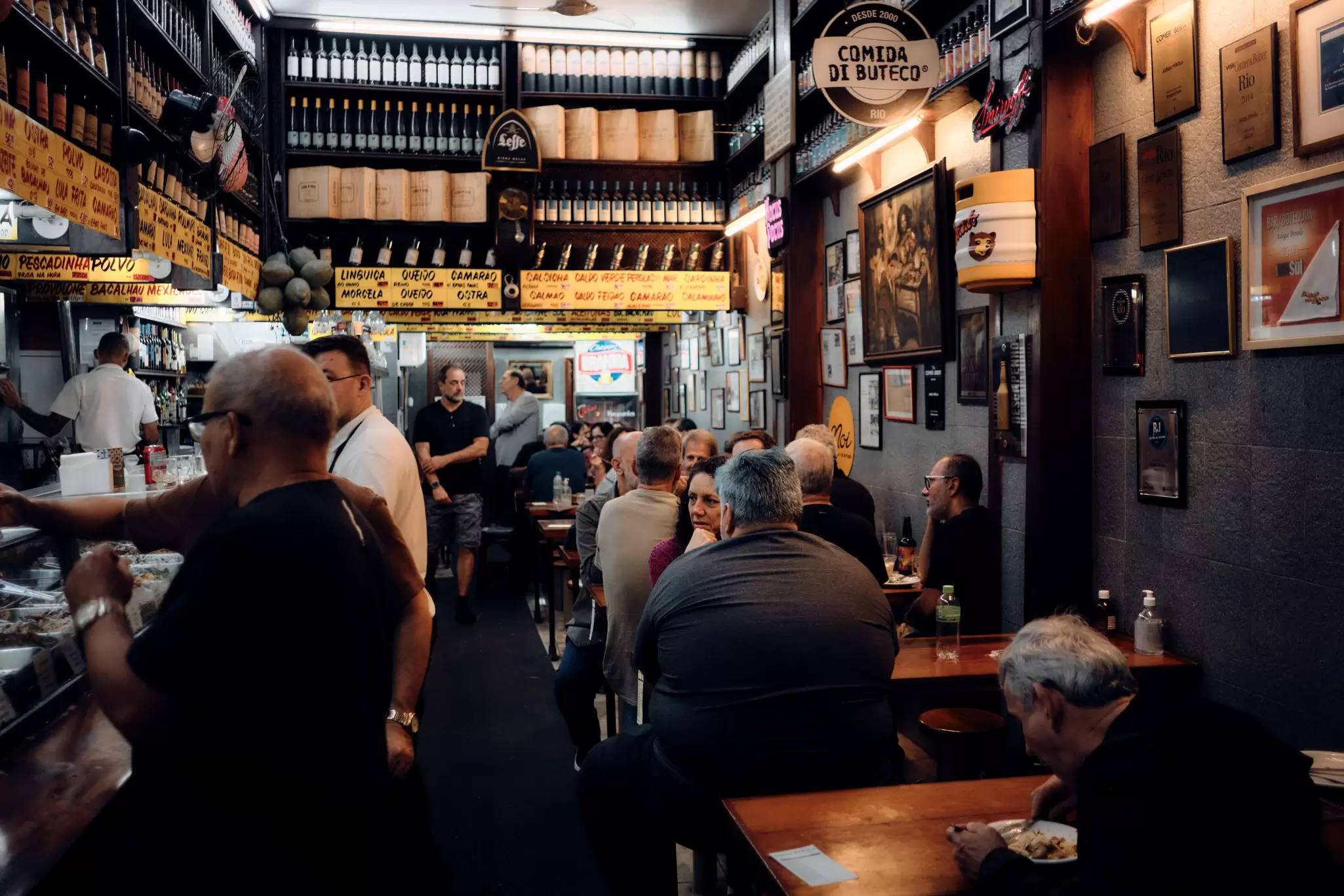 The interior of a busy casual restaurant.