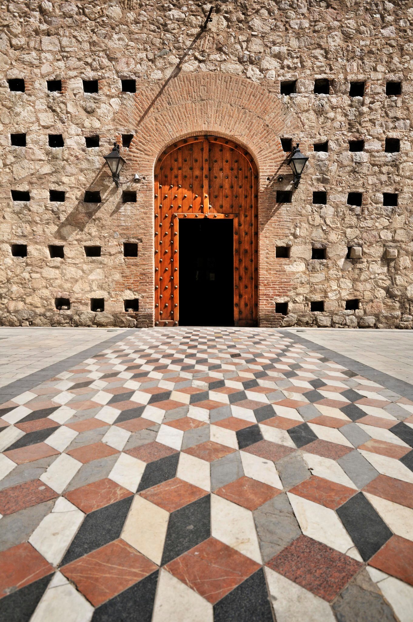 Capilla domestica compania de jesus (Society of Jesus Church), floor and main entrance, Cordoba, Argentina.