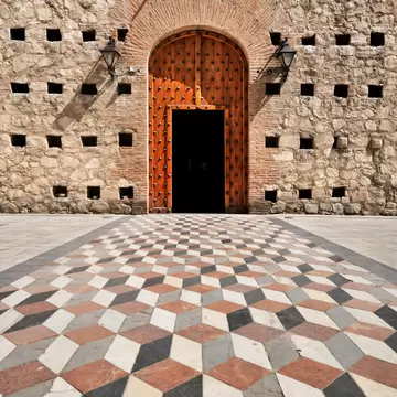 Capilla domestica compania de jesus (Society of Jesus Church), floor and main entrance, Cordoba, Argentina.