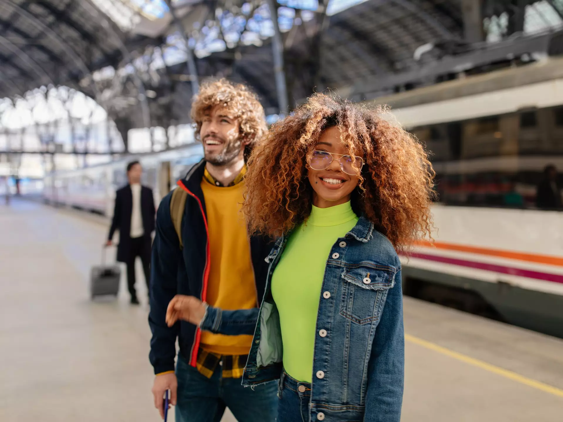 Young multi-ethnic couple waiting for train on platform at train station in Spain
1223958700
CLEARED FOR DIGITAL USE ONLY -