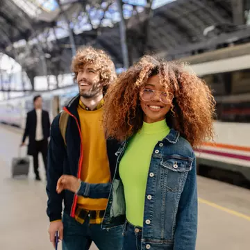 Young multi-ethnic couple waiting for train on platform at train station in Spain
1223958700
CLEARED FOR DIGITAL USE ONLY -
