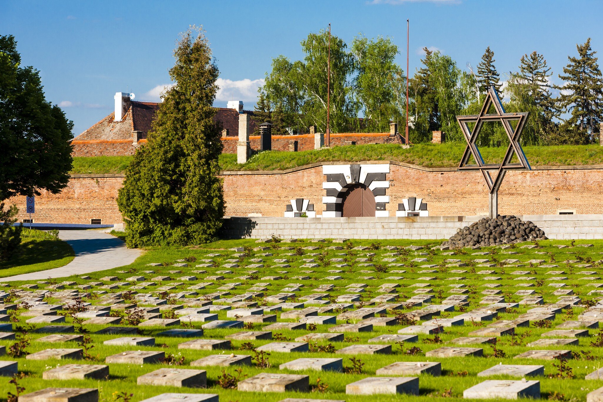 Small Fortress Theresienstadt with cemetery, Terezin, Prague, Czech Republic.