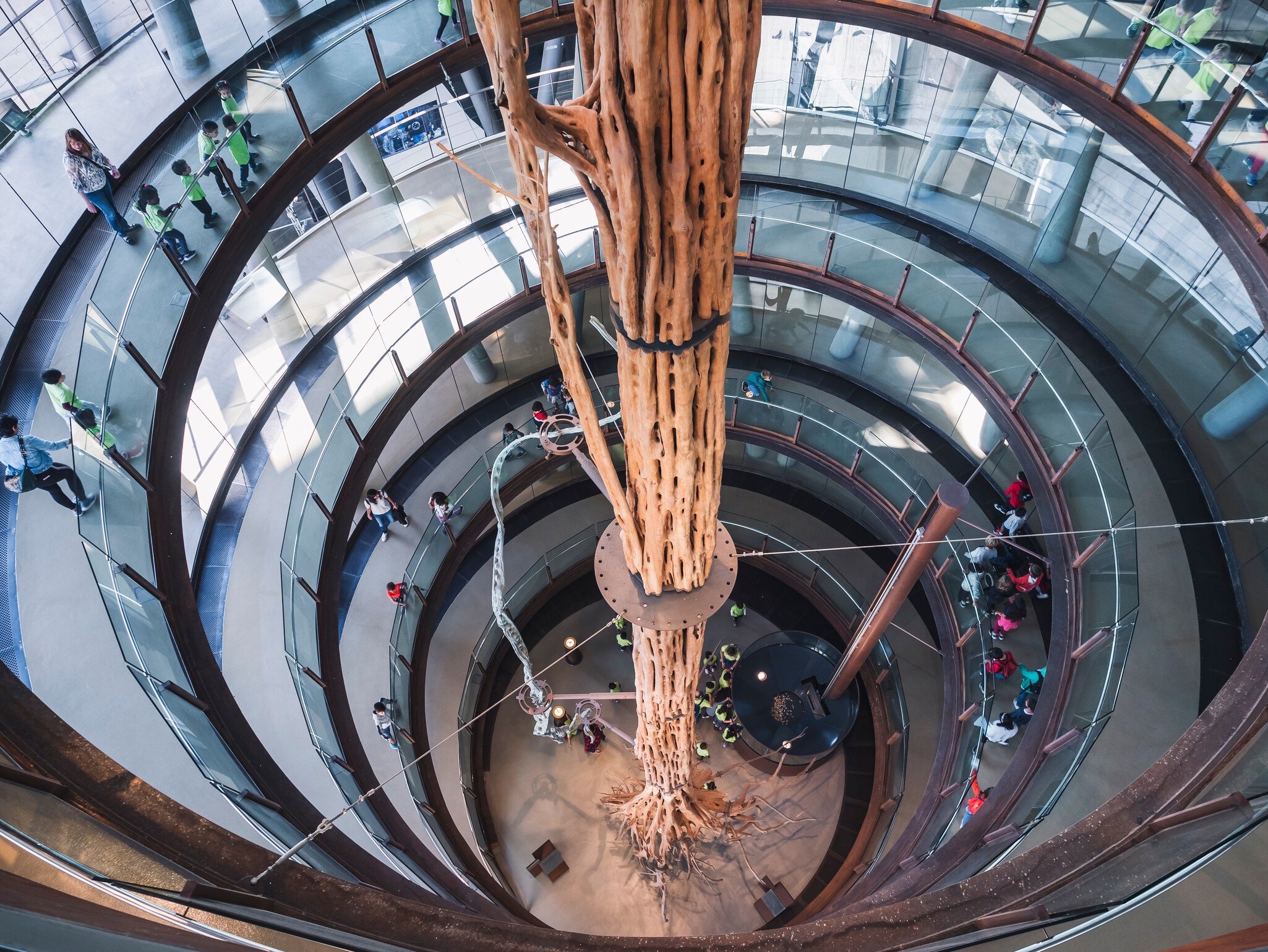 The interior of the CosmoCaixa museum in Barcelona, Spain.