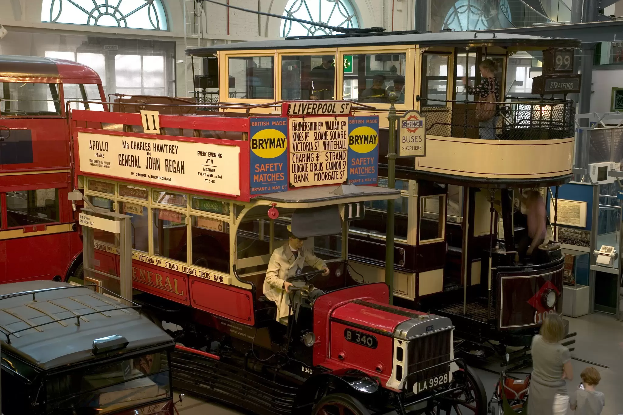 View of an exhibit at the London Transport Museum in London, UK.