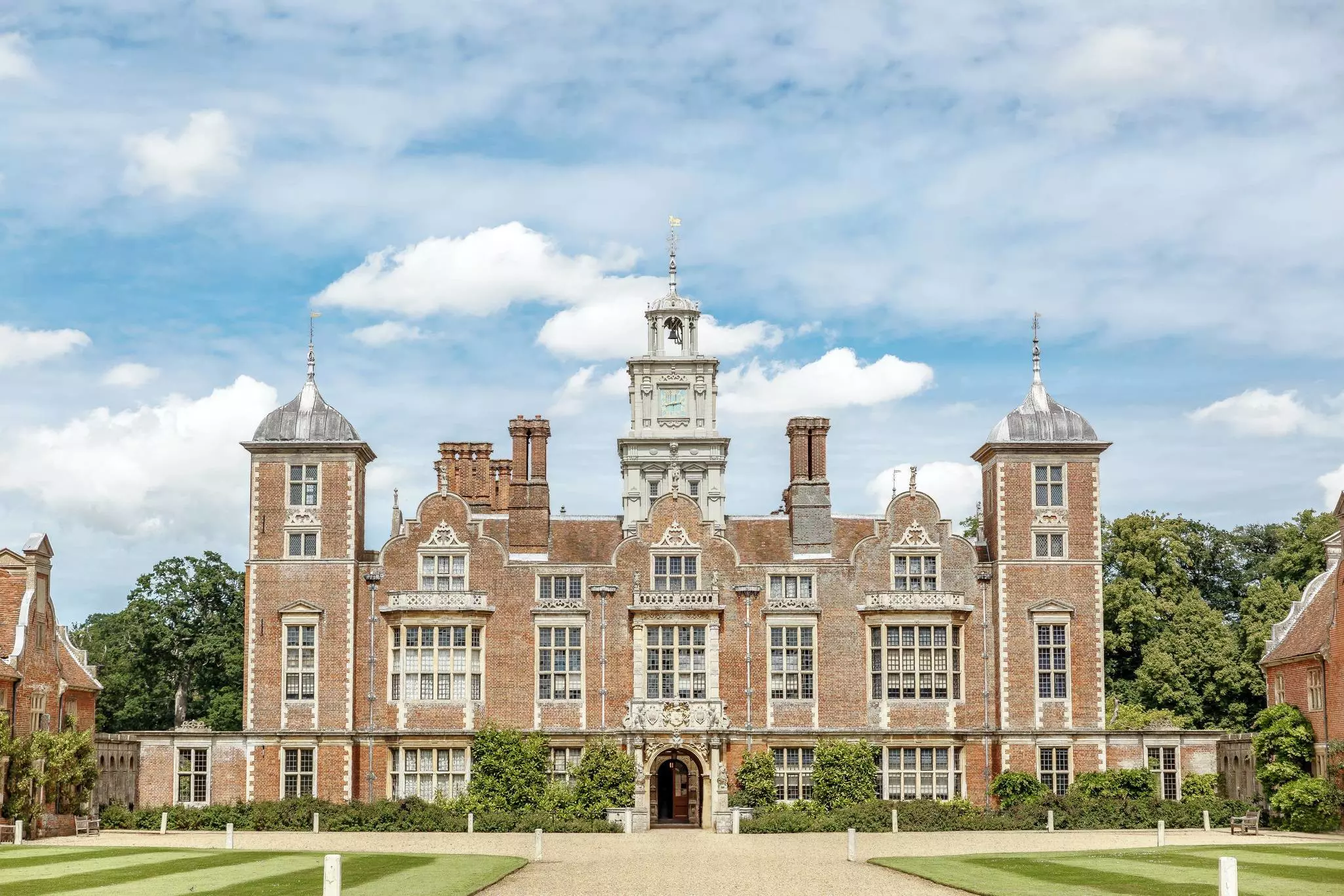 The manor house of Blickling Hall in the village of Blickling north of Aylsham in Norfolk, England.