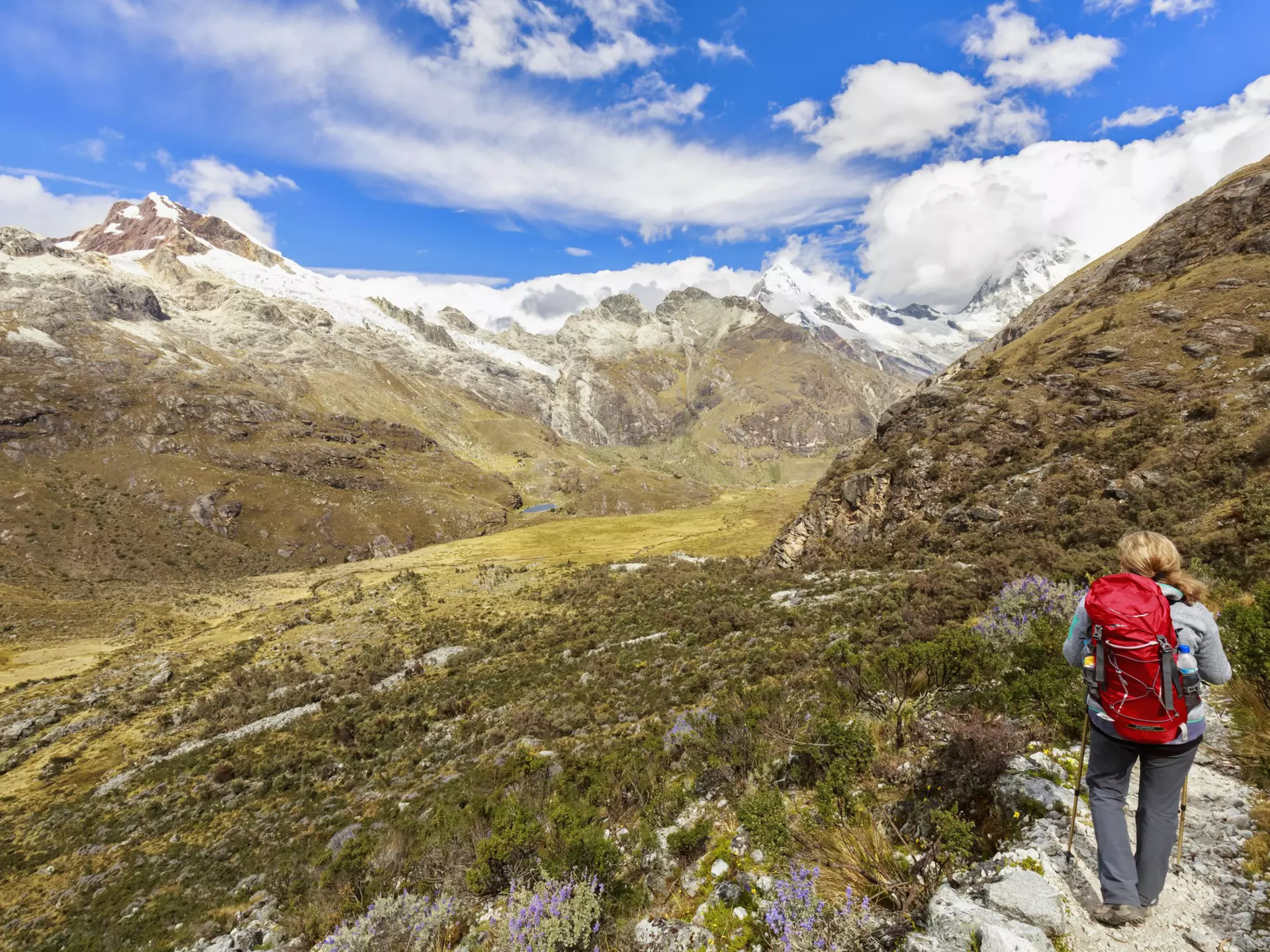 Hiking in Peru's Huascaran National Park. Westend61/Getty Images