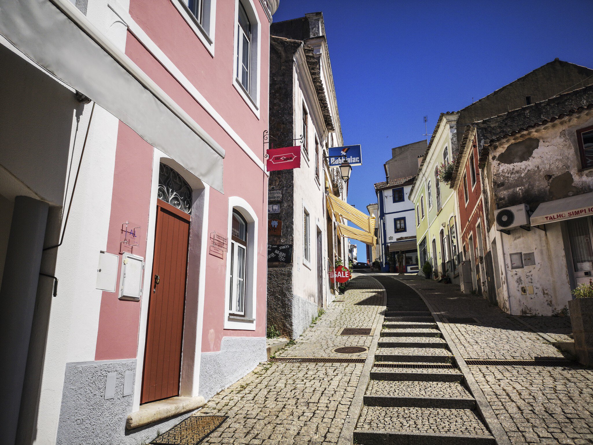 Monchique, street in a small town and a popular spa in southern Portugal, in the region of Algarve, in Portugal