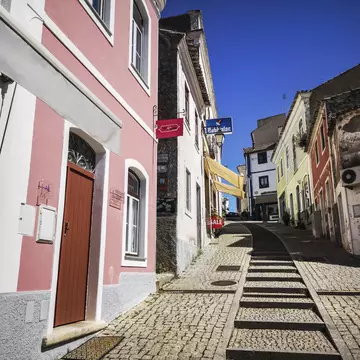 Monchique, street in a small town and a popular spa in southern Portugal, in the region of Algarve, in Portugal