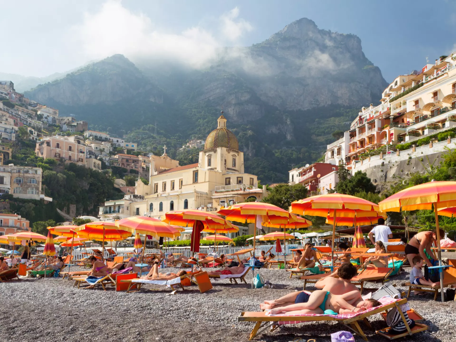 The beach in Positano. posztos/Shutterstock