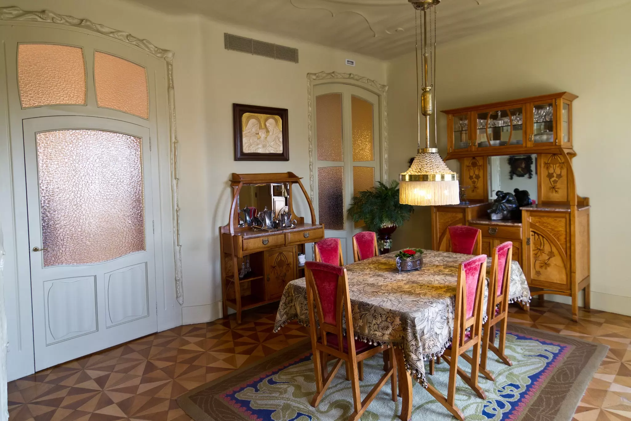The interior of a show apartment for tourists at Casa Mila aka La Pedrera in Barcelona.