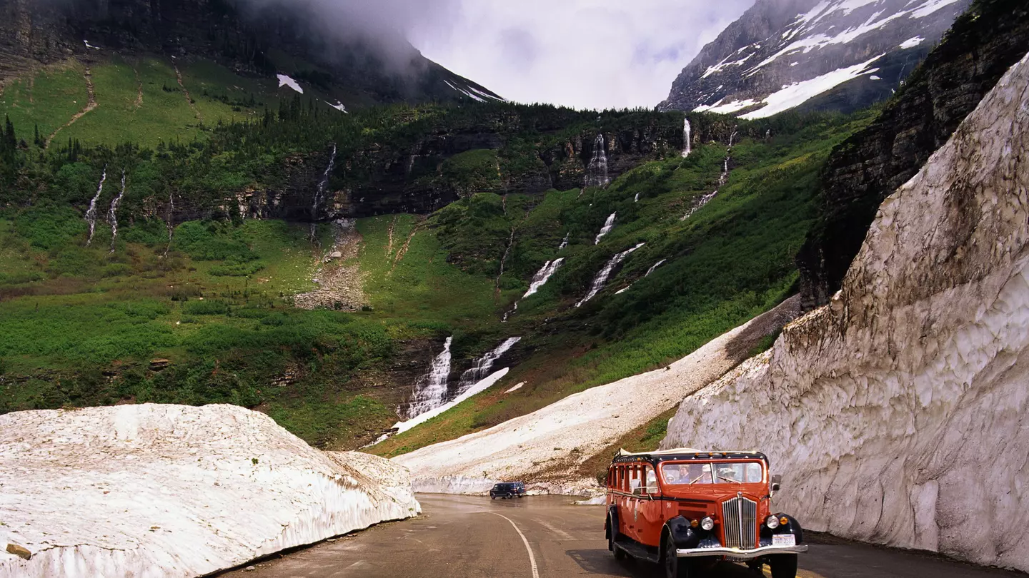 Car Driving by Glacier