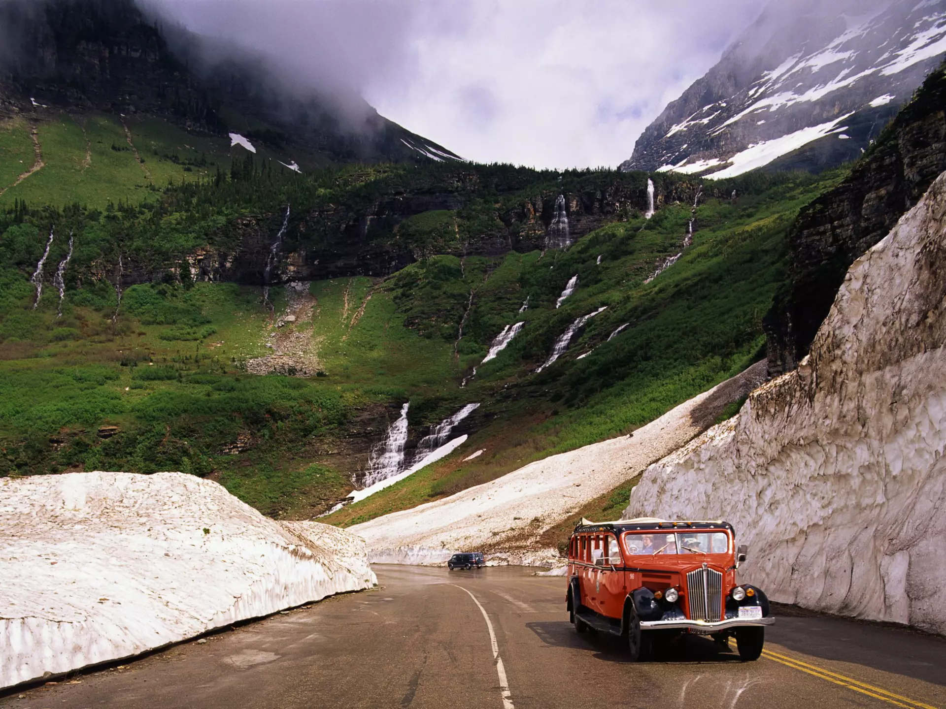 Car Driving by Glacier