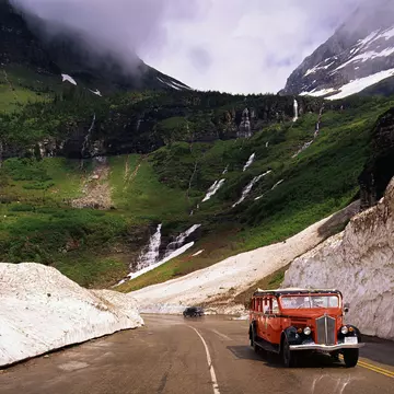Car Driving by Glacier