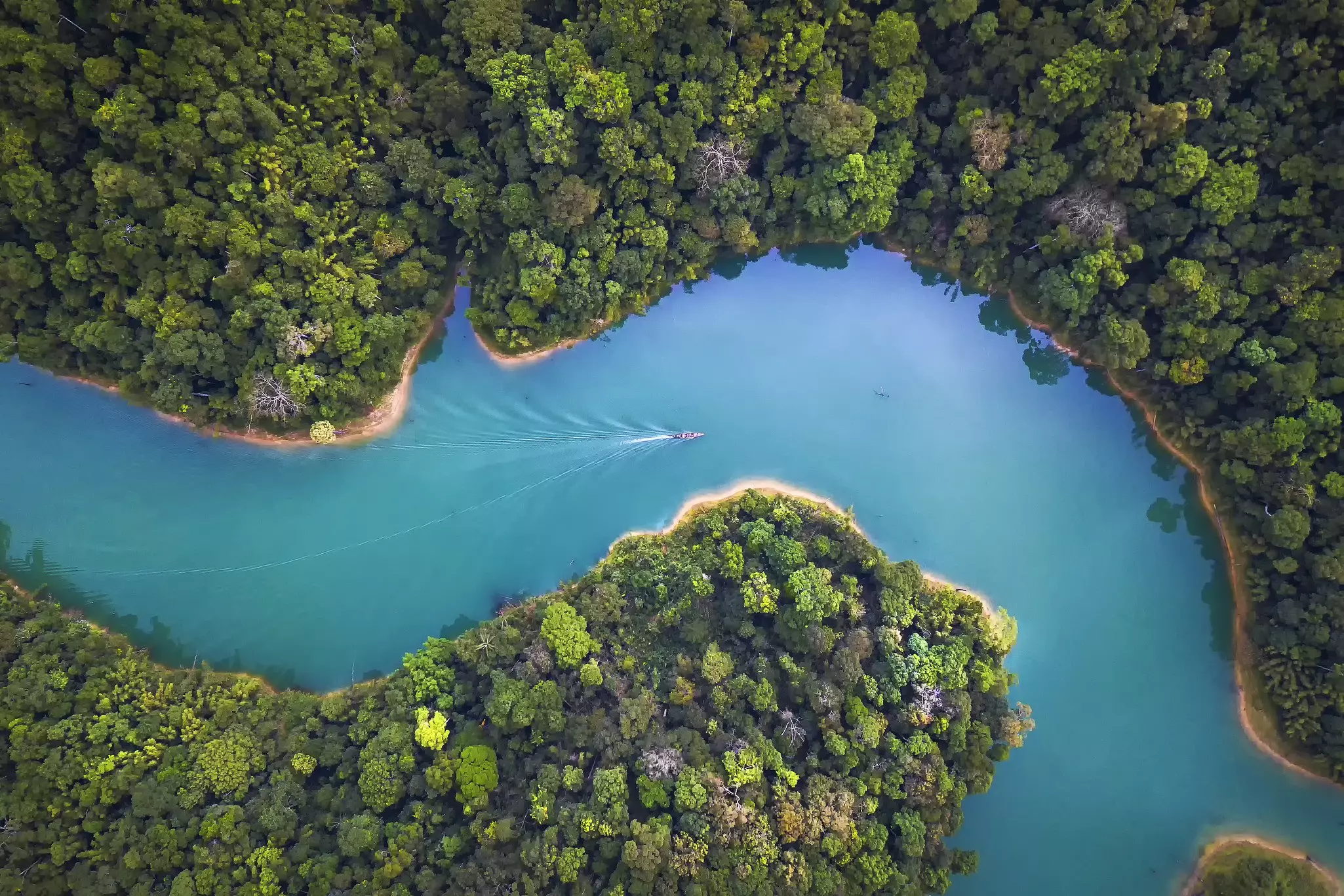 A drone's eye-view of Surat Thani, Thailand