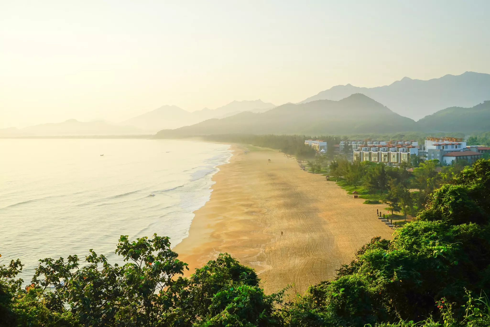 A sandy stretch of My Khe beach, Da Nang, Vietnam