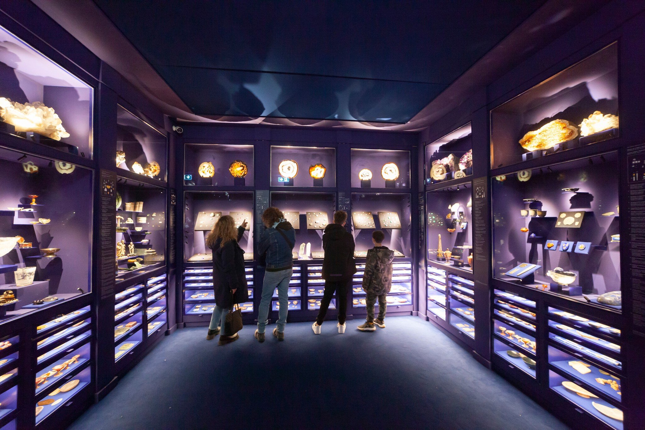Visitors looking at the exhibits in the Museo di Storia Naturale – La Specola – in Florence, Italy.