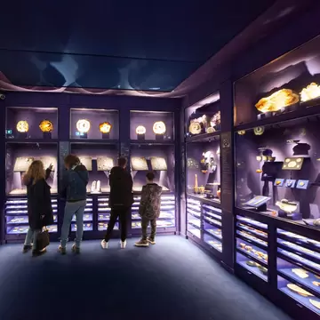Visitors looking at the exhibits in the Museo di Storia Naturale – La Specola – in Florence, Italy.