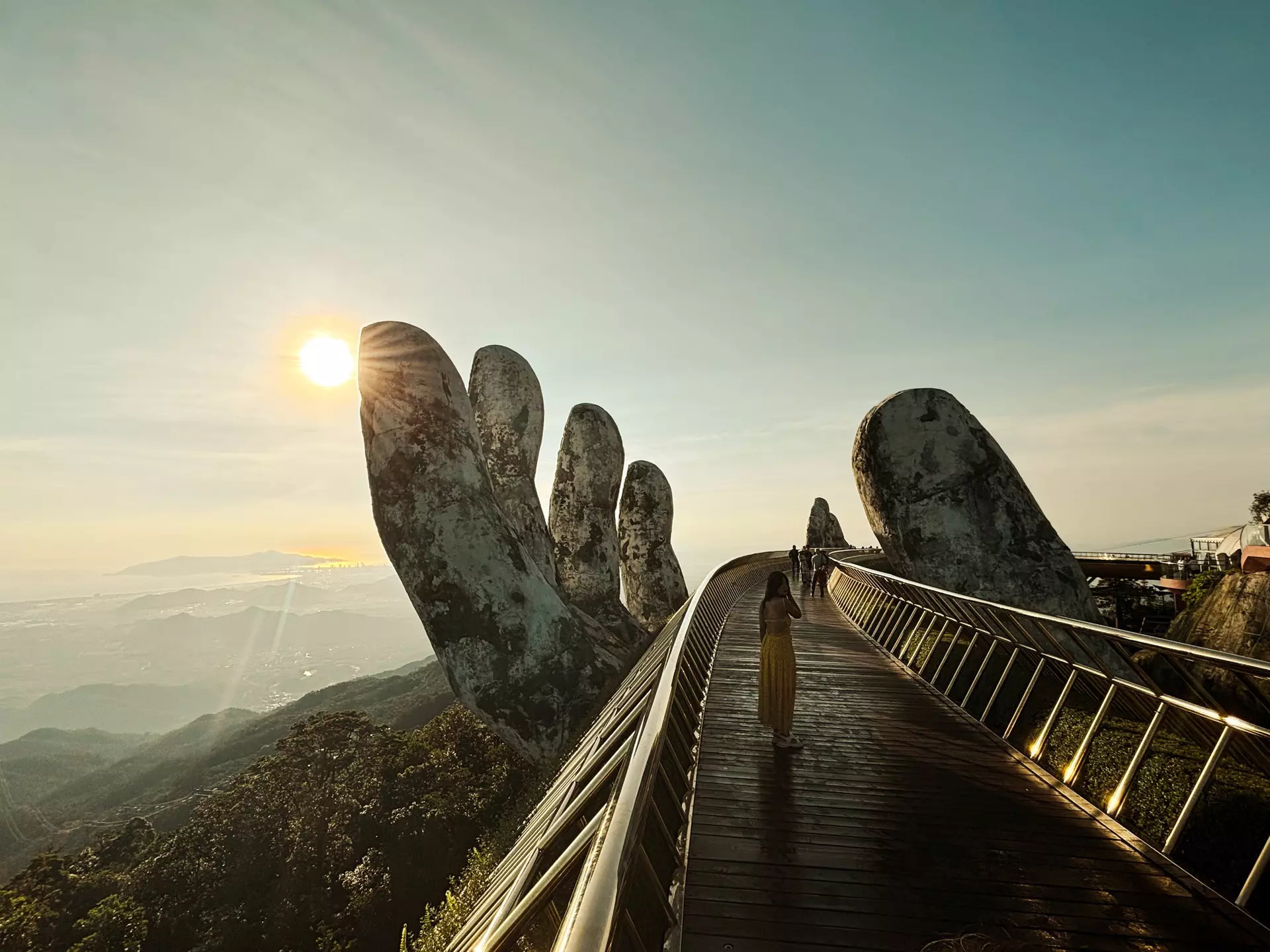 Early morning at the Golden Bridge at Sun World Ba Na Hills in Danang, Vietnam. James Pham/Lonely Planet