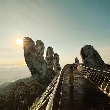 Early morning at the Golden Bridge at Sun World Ba Na Hills in Danang, Vietnam. James Pham/Lonely Planet