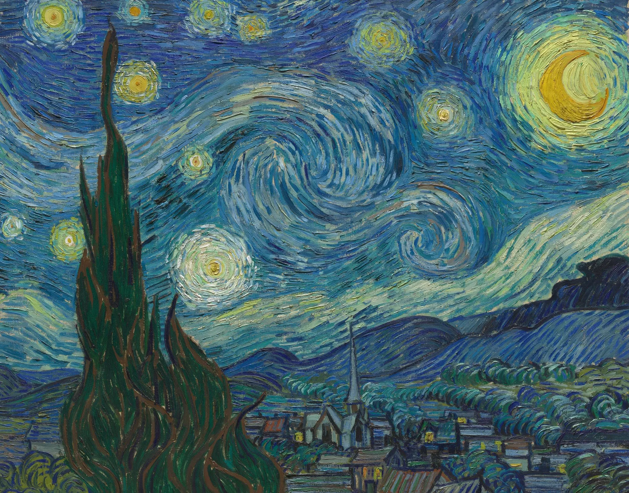 “The Starry Night.” Saint Rémy, June 1889 © Vincent Van Gogh. Acquired through the Lillie P. Bliss Bequest. Image courtesy of The Museum of Modern Art, New York