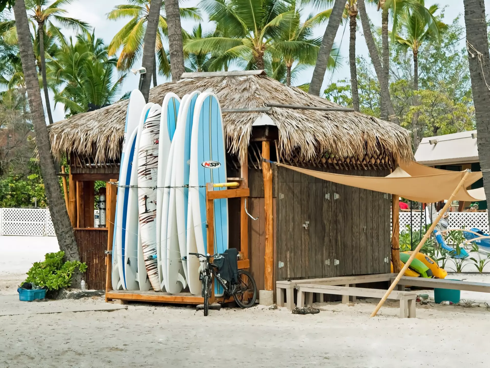 Surf rental shop on Kona beach