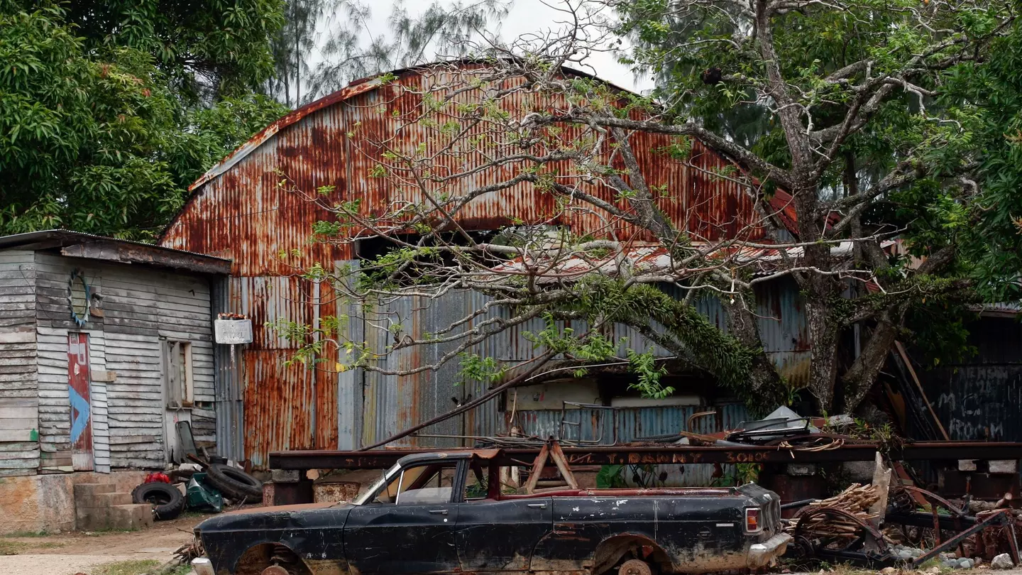 Rusted corrugated metal at an old diggings site in Pilgrim’s Rest