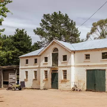Brickendon Heritage Gardens and house on a warm summer's day in Tasmania, Australia