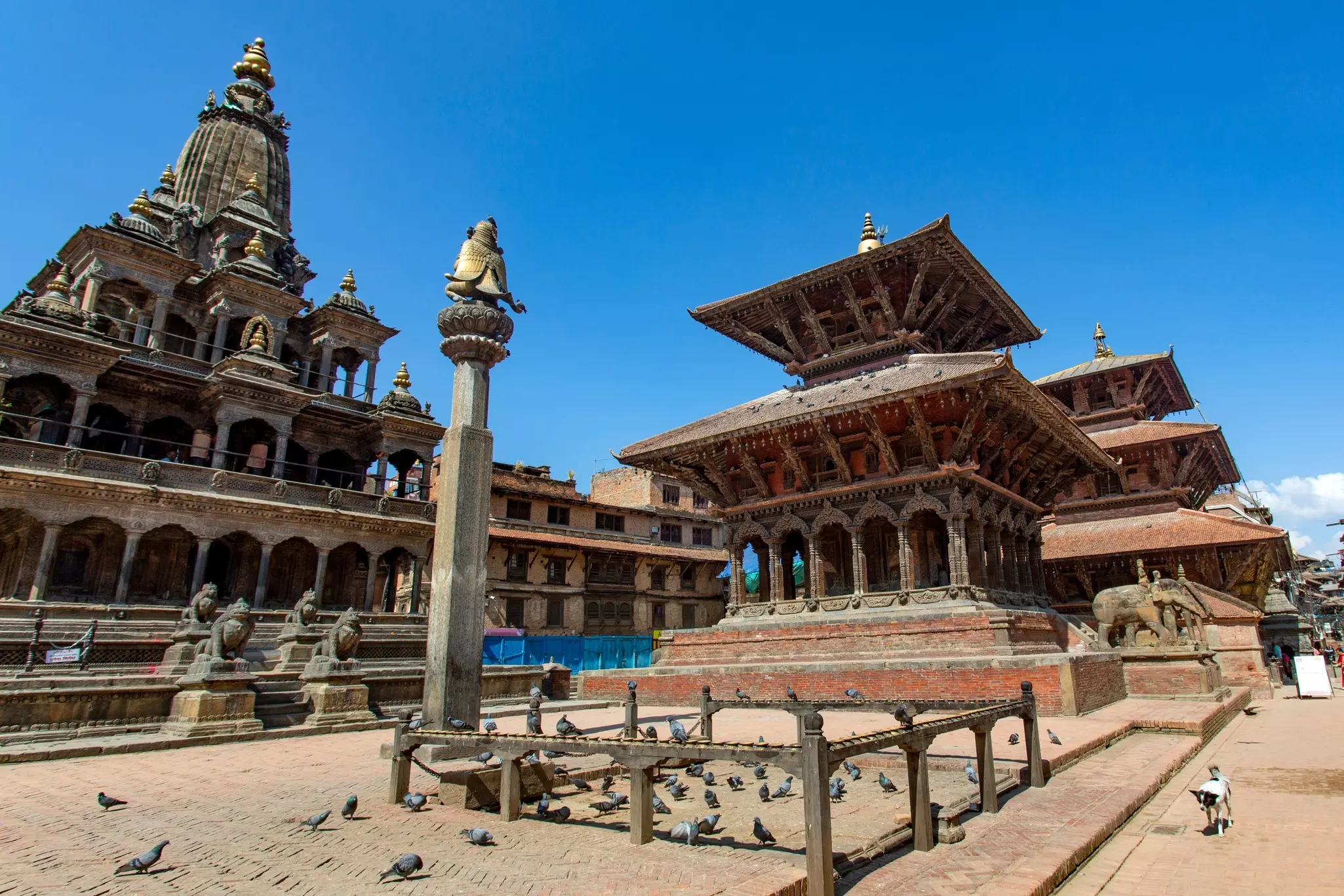 Temple rooftops in Patan Durbar Square, Nepal. 